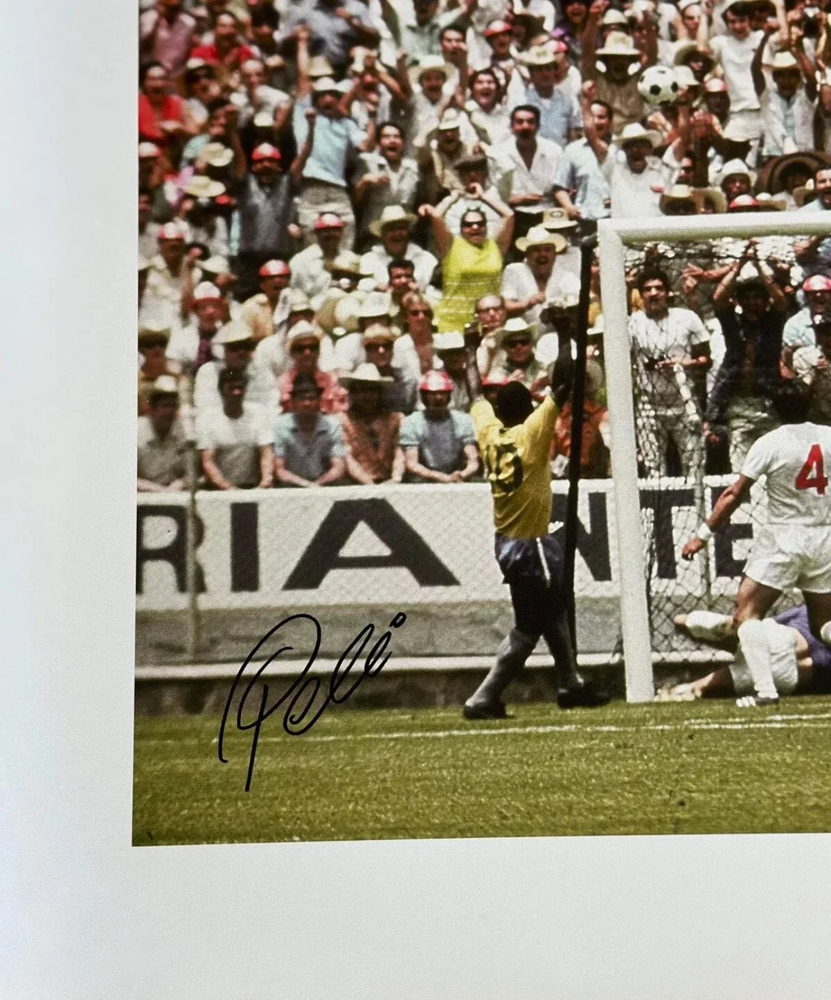 Pele & Gordon Banks Dual-Signed Canvas – "The Save of the Century" - Beckett Authenticated