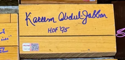 Kareem Abdul-Jabbar Signed Great Western Forum Game Used Floor Piece HOF 95