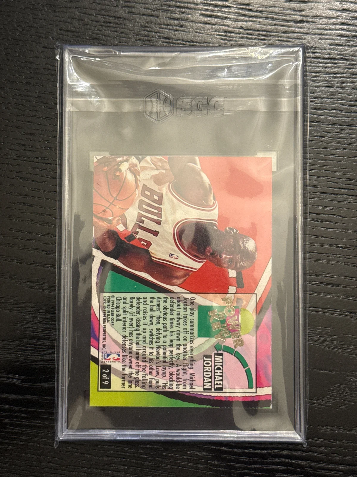 1993-94 Fleer ultra #2 Michael Jordan power in the key photo 2