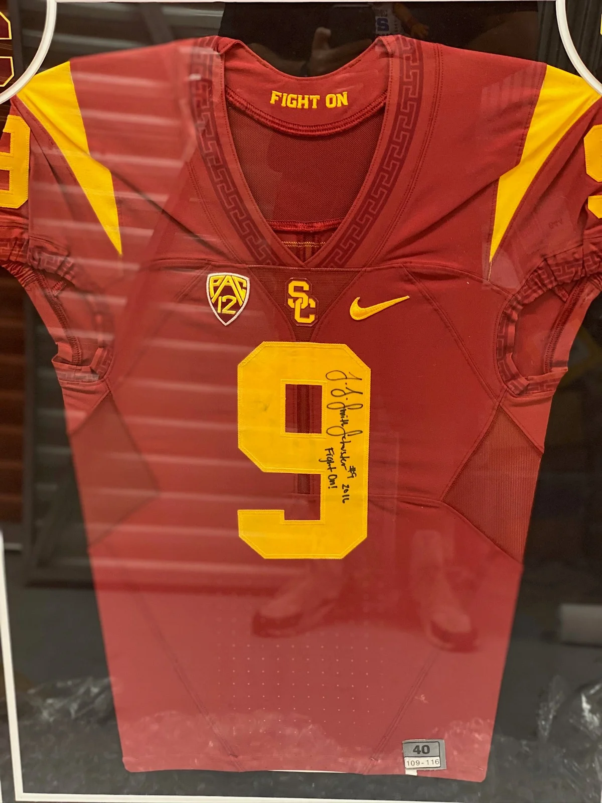 JuJu Smith-Schuster Signed Framed Game Worn 2016 USC Trojans Jersey