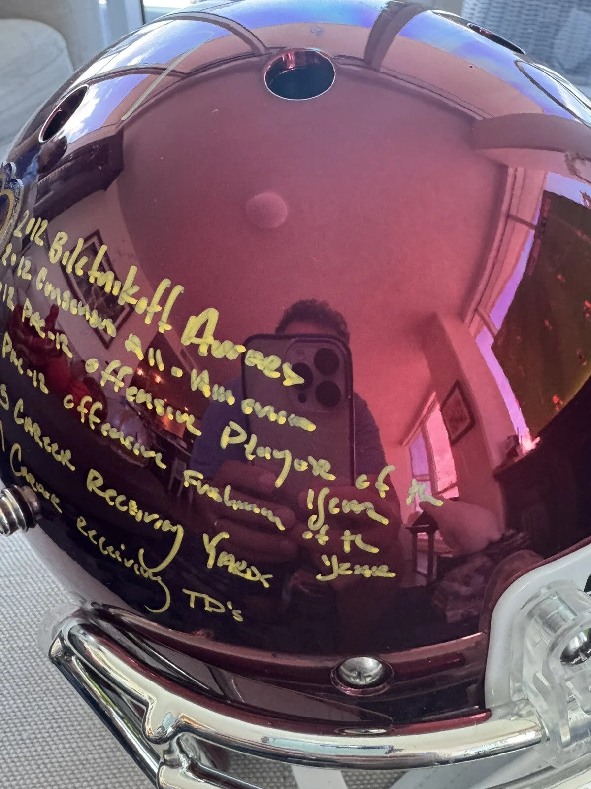 USC Trojans Chrome Helmet Signed & Inscribed by Robert Woods & Marqise Lee