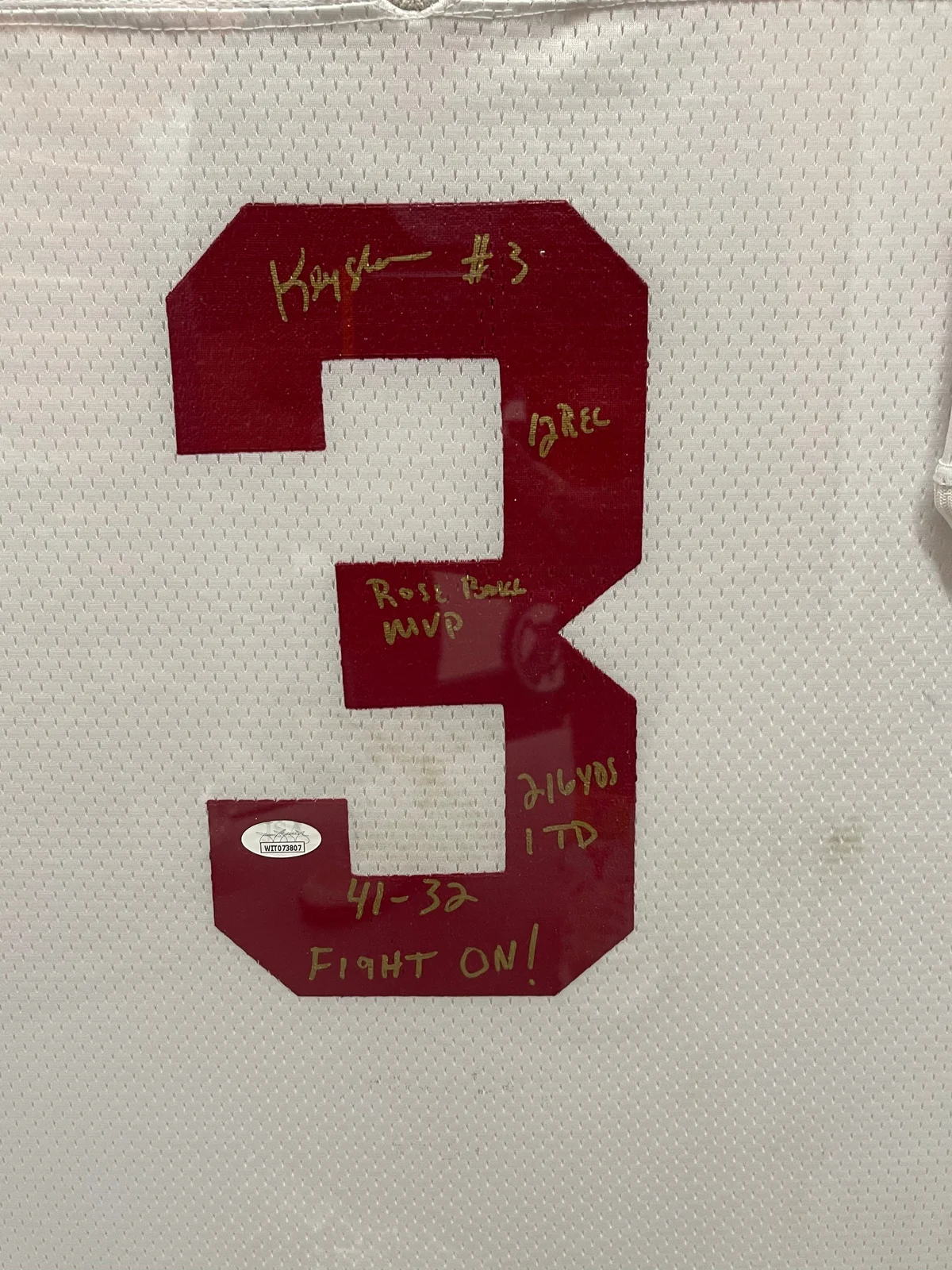 Keyshawn Johnson Signed, Inscribed, and Framed USC Trojans Team Issued Rose Bowl with 6 Inscriptions