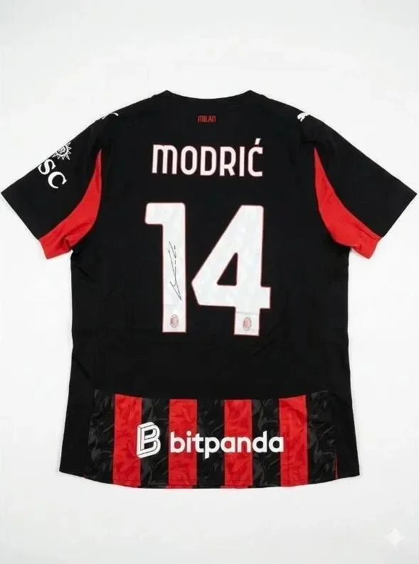 Luka Modrić Match Issue Signed AC Milan Jersey
