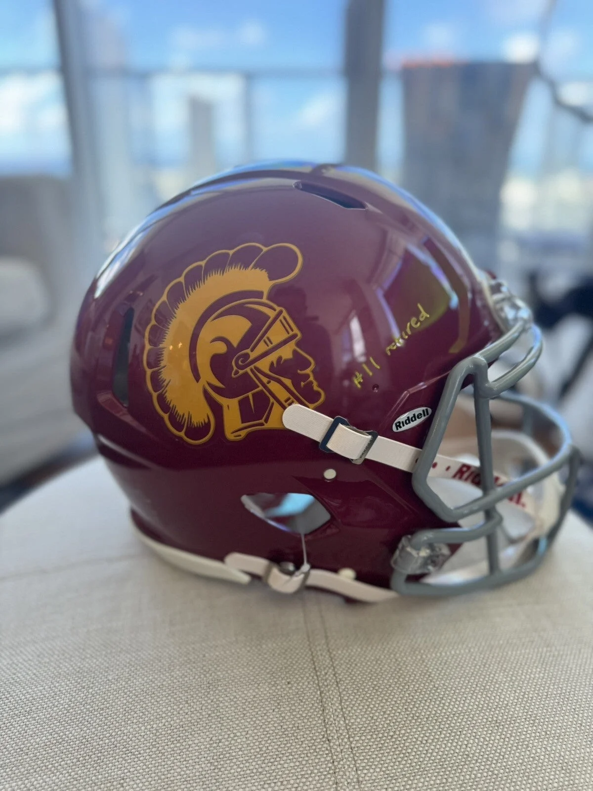Authentic USC Trojans Speed Helmet Signed and Inscribed by Matt Leinart