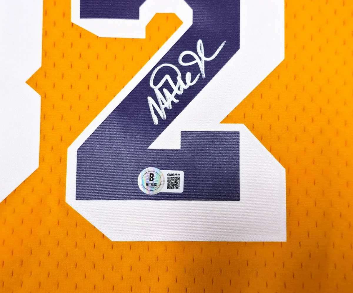 Magic Johnson Signed Los Angeles Lakers Mitchell & Ness Jersey - Beckett Witnessed