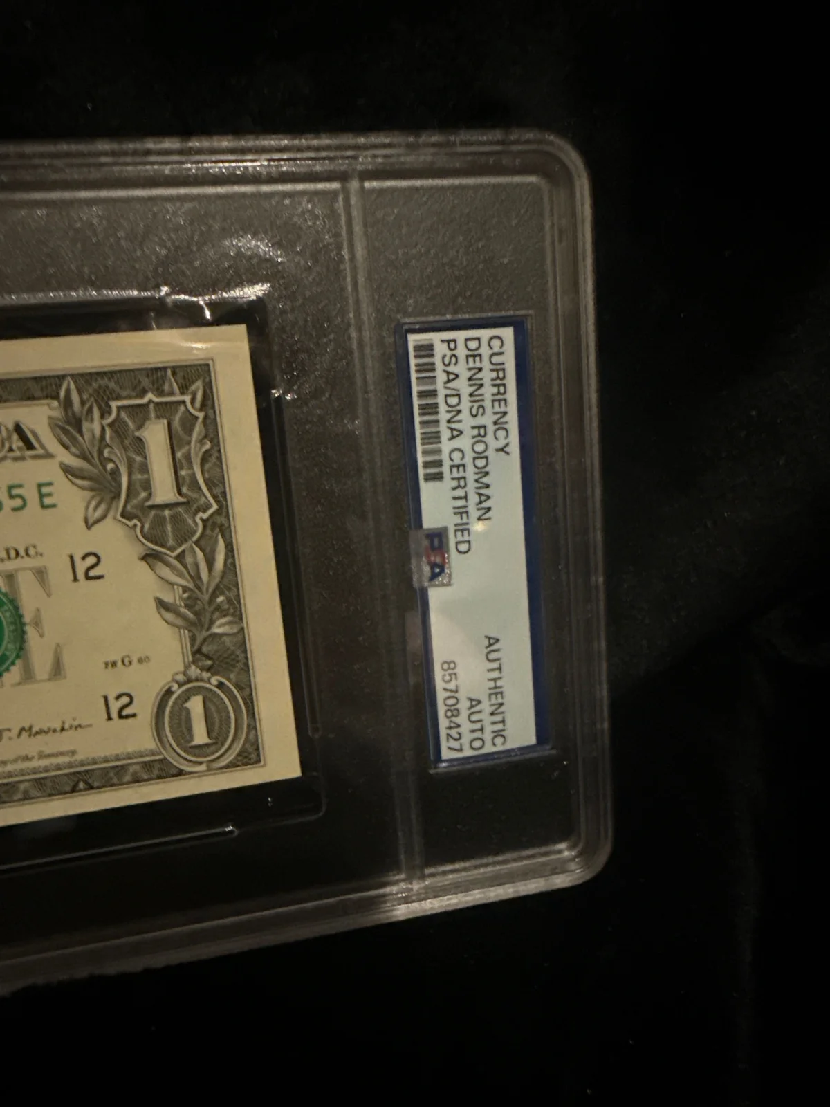 Dennis Rodman signed $1 bill  photo 2