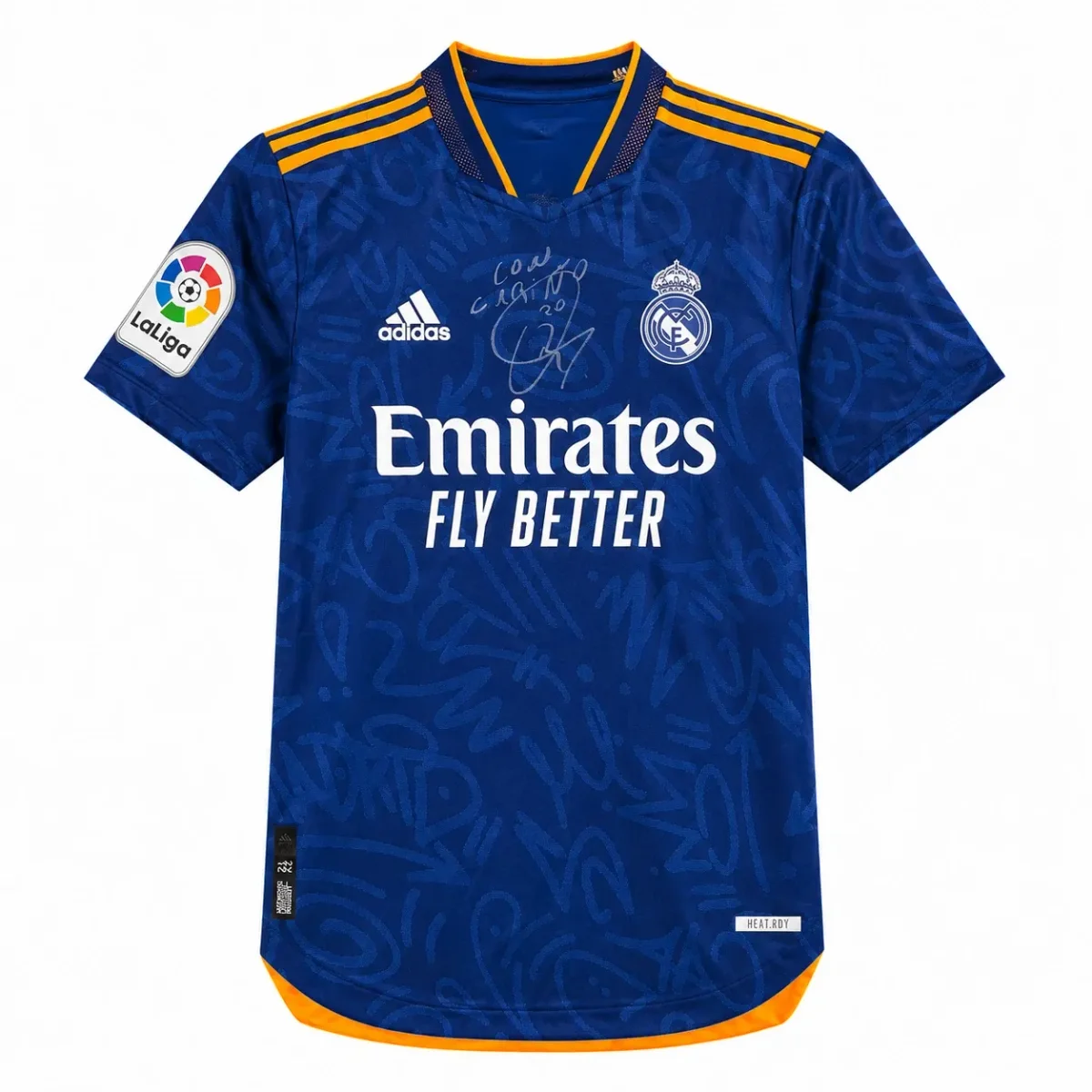 Vinícius Jr. Signed & Inscribed Real Madrid Jersey – 2021/22 Away Match Issue (Autographed)