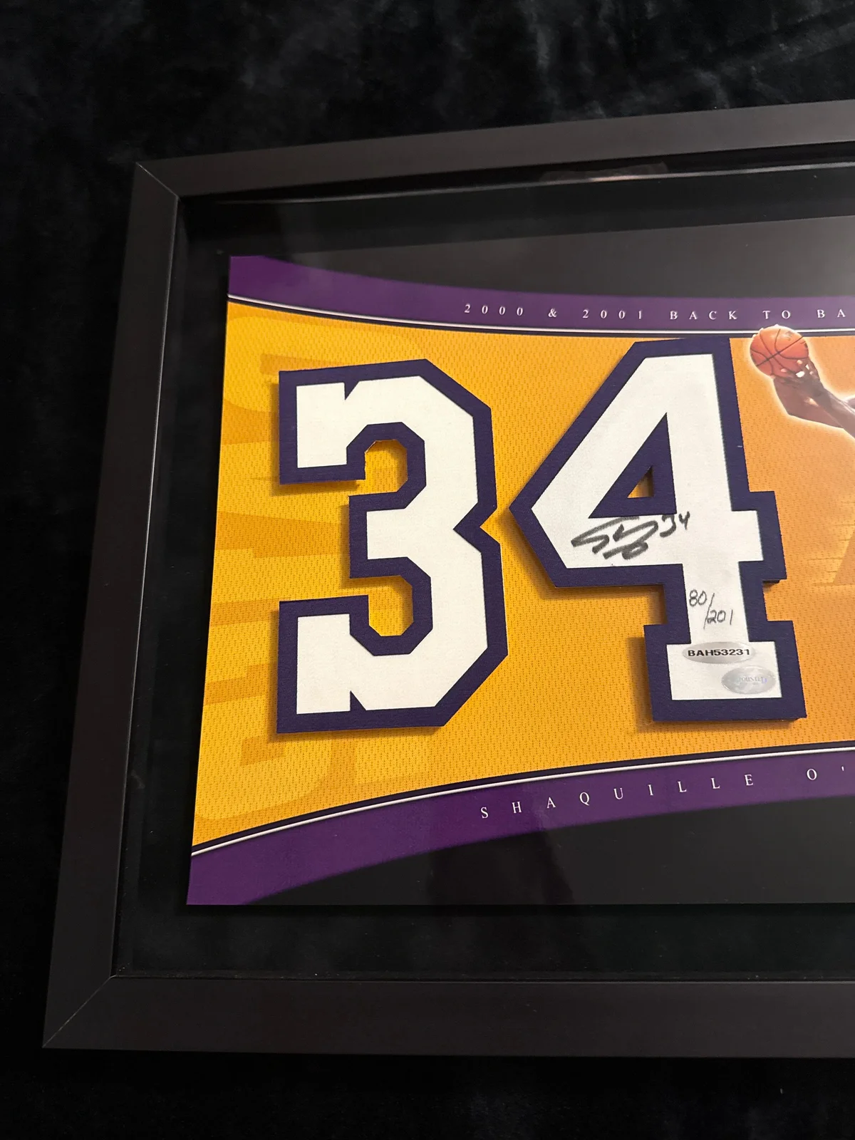 Kobe Bryant and Shaq signed number piece  photo 2
