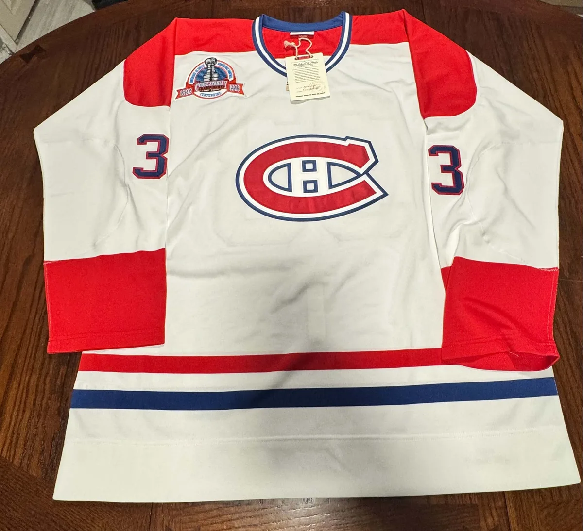 Patrick Roy Inscribed Authentic White Mitchell and Ness Pro Jersey