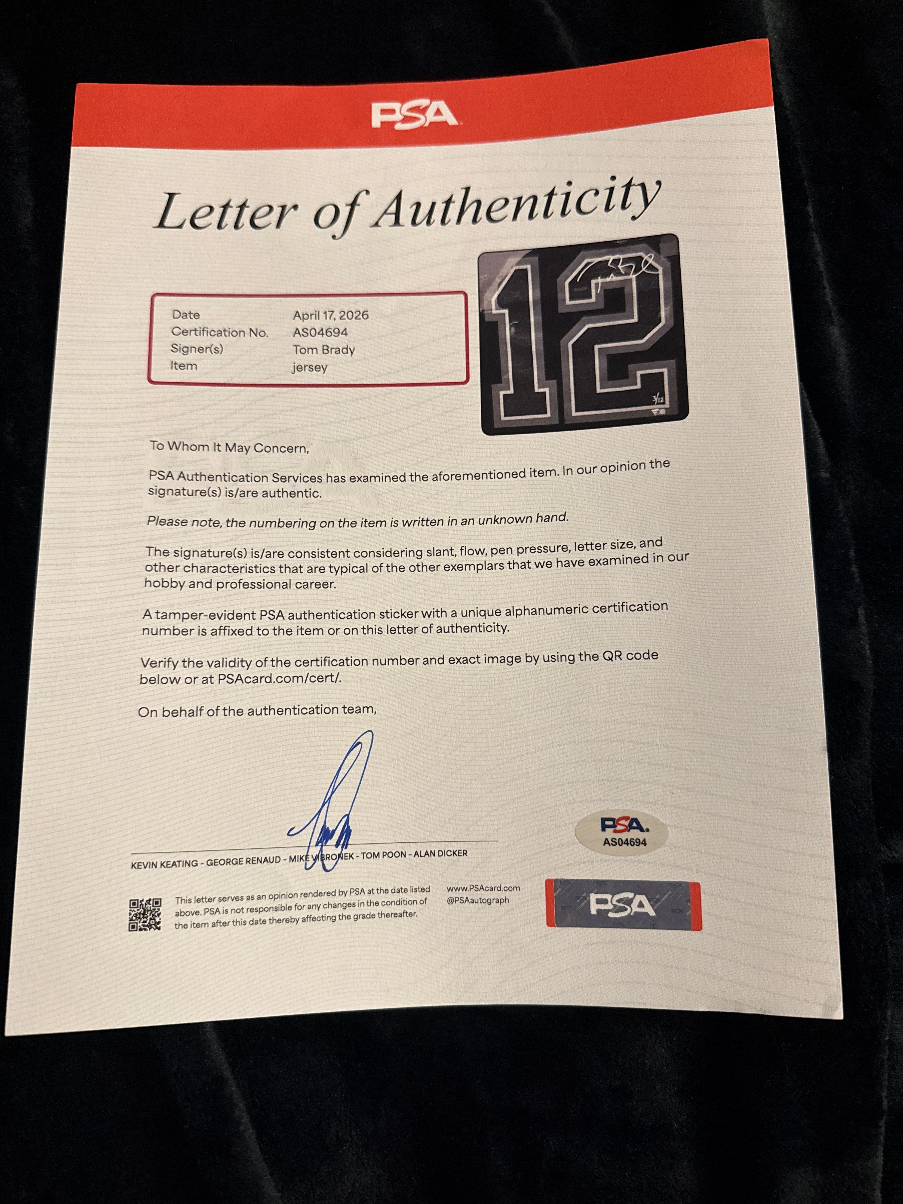 Tom Brady signed blacked out jersey  photo 4