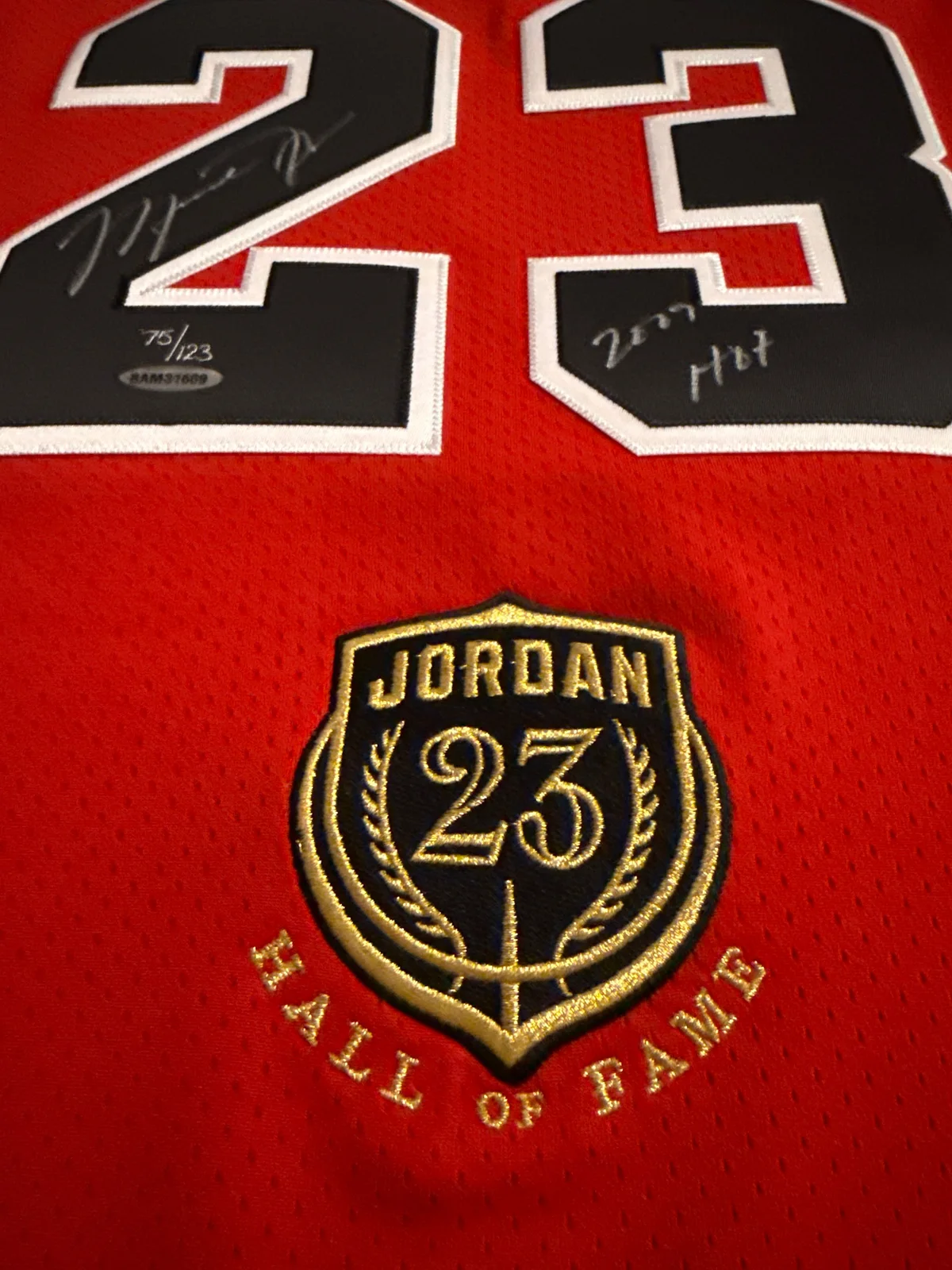 Michael Jordan signed with inscription “HOF” and patch jersey photo 7