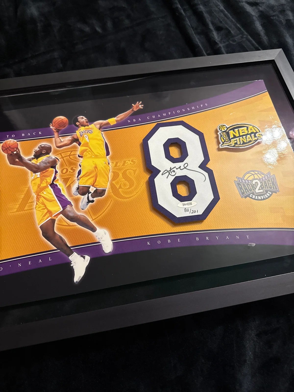 Kobe Bryant and Shaq signed number piece  photo 3