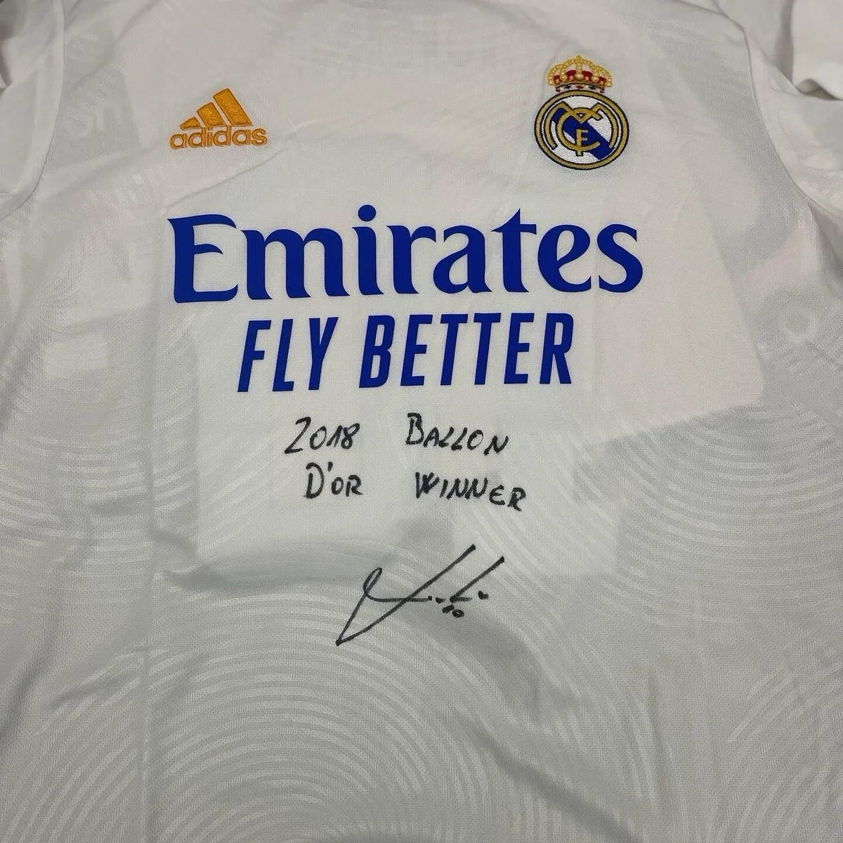 Luka Modrić Signed Real Madrid Jersey W/ “2018 Ballon d’Or Winner” Inscription