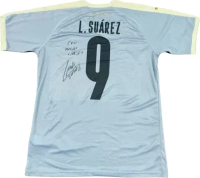 Luis Suárez Signed Uruguay National Team Jersey