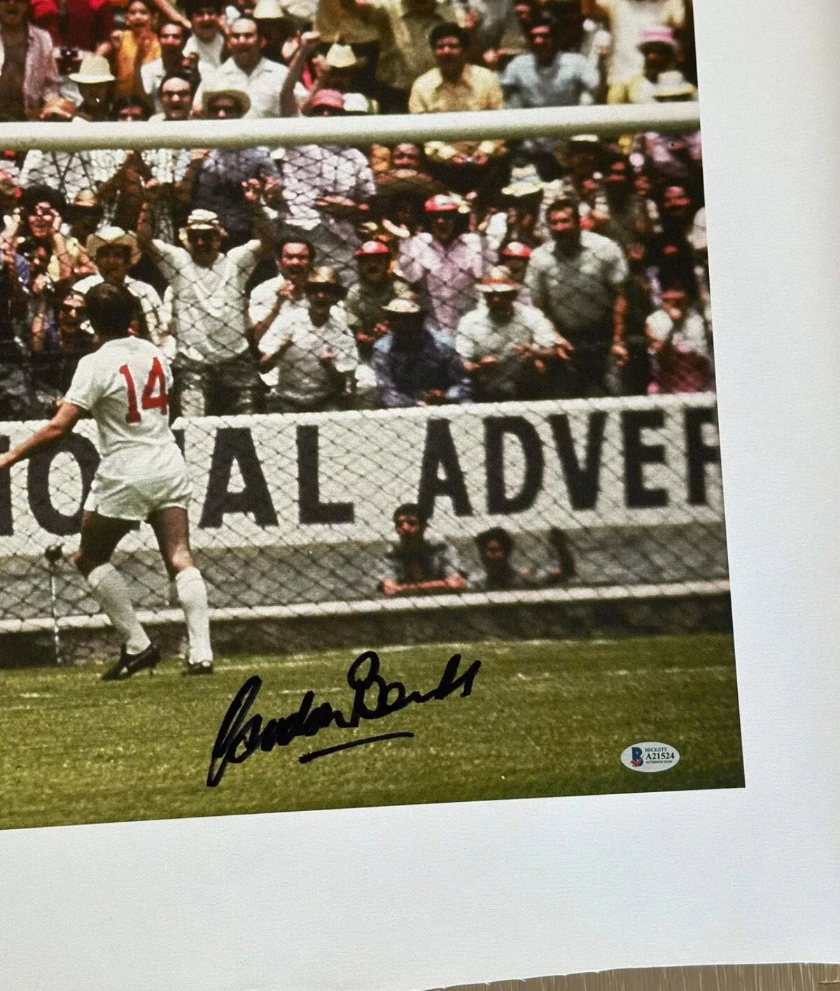 Pele & Gordon Banks Dual-Signed Canvas – "The Save of the Century" - Beckett Authenticated