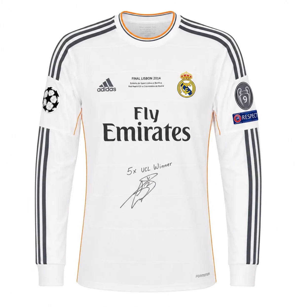 Gareth Bale Signed 2013/14 Champions League Final Player Issue Kit with Inscription