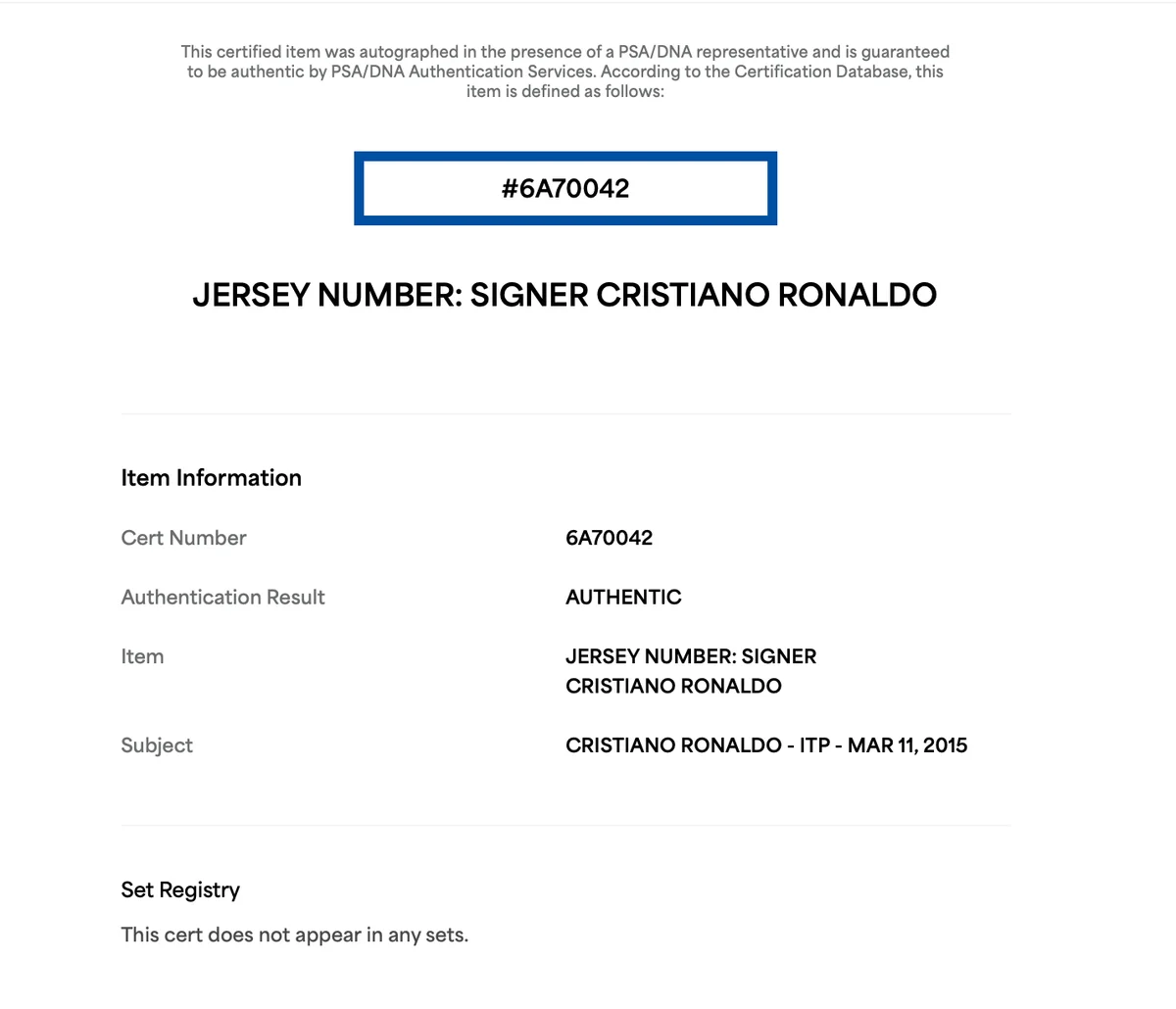Cristiano Ronaldo Signed Real Madrid 2014/15 Yohji Yamamoto Dragon Third Kit - PSA/DNA