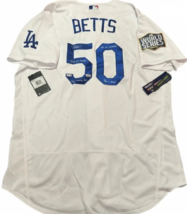 Mookie Betts Signed & Inscribed 2020 Dodgers World Series Jersey – LE #1 of 10