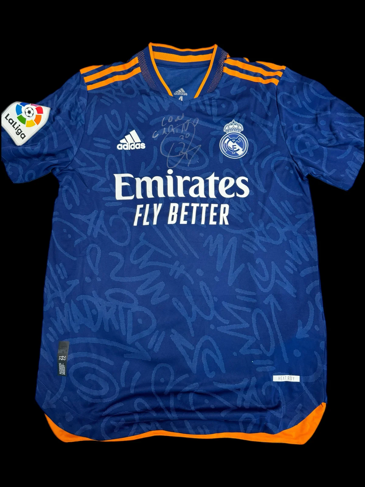 Vinícius Jr. Signed & Inscribed Real Madrid Jersey – 2021/22 Away Match Issue (Autographed)