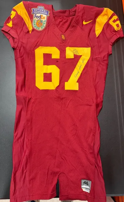 Ryan Kalil Signed & Inscribed USC Trojans 2005 National Championship Jersey #67