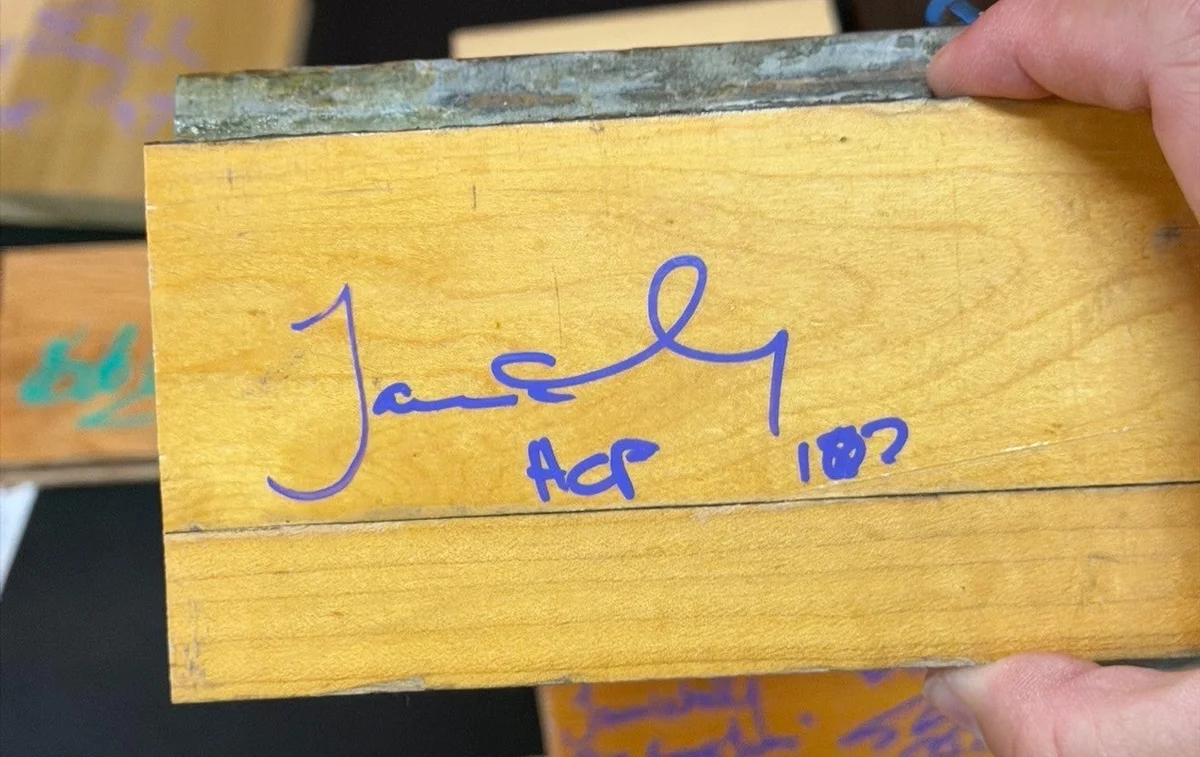 James Worthy Signed Inscribed Great Western Forum Game Used Floor Piece HOF 03