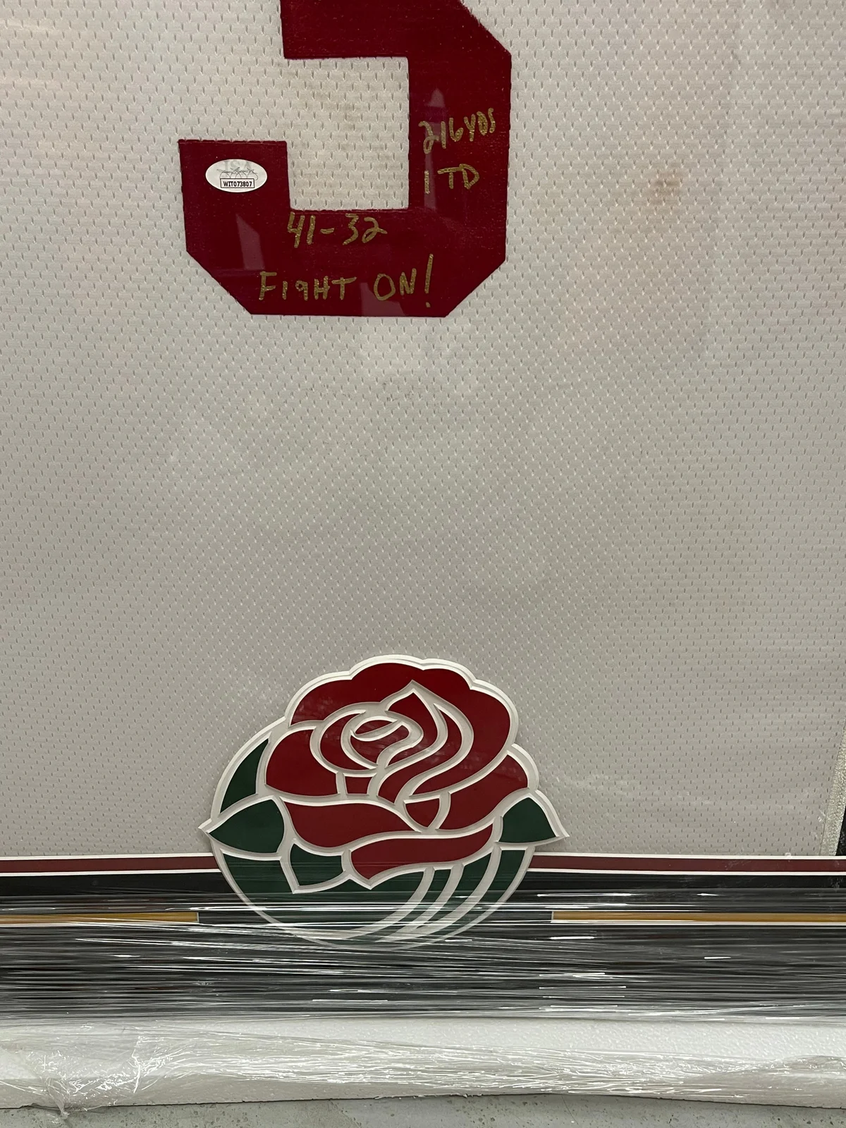 Keyshawn Johnson Signed, Inscribed, and Framed USC Trojans Team Issued Rose Bowl with 6 Inscriptions
