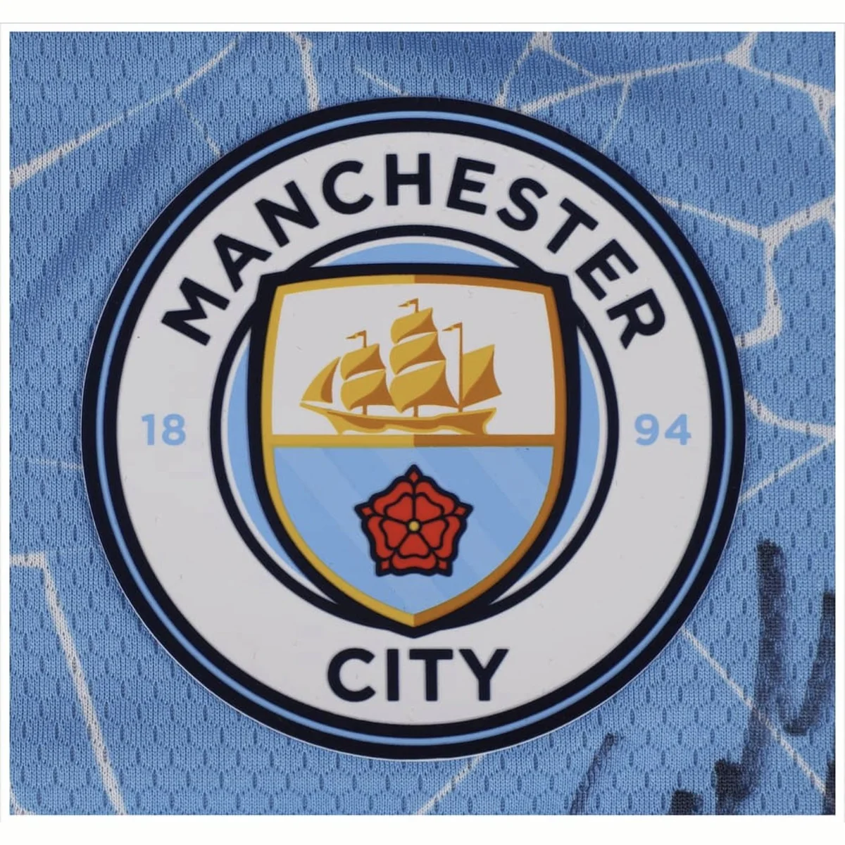 Benjamin Mendy Player-Worn, Team-Signed Manchester City FC Jersey (22 Signatures) - Featuring Kevin De Bruyne, Rodri, Bernardo Silva, Ederson - Benjamin Mendy LOP, Beckett LOA