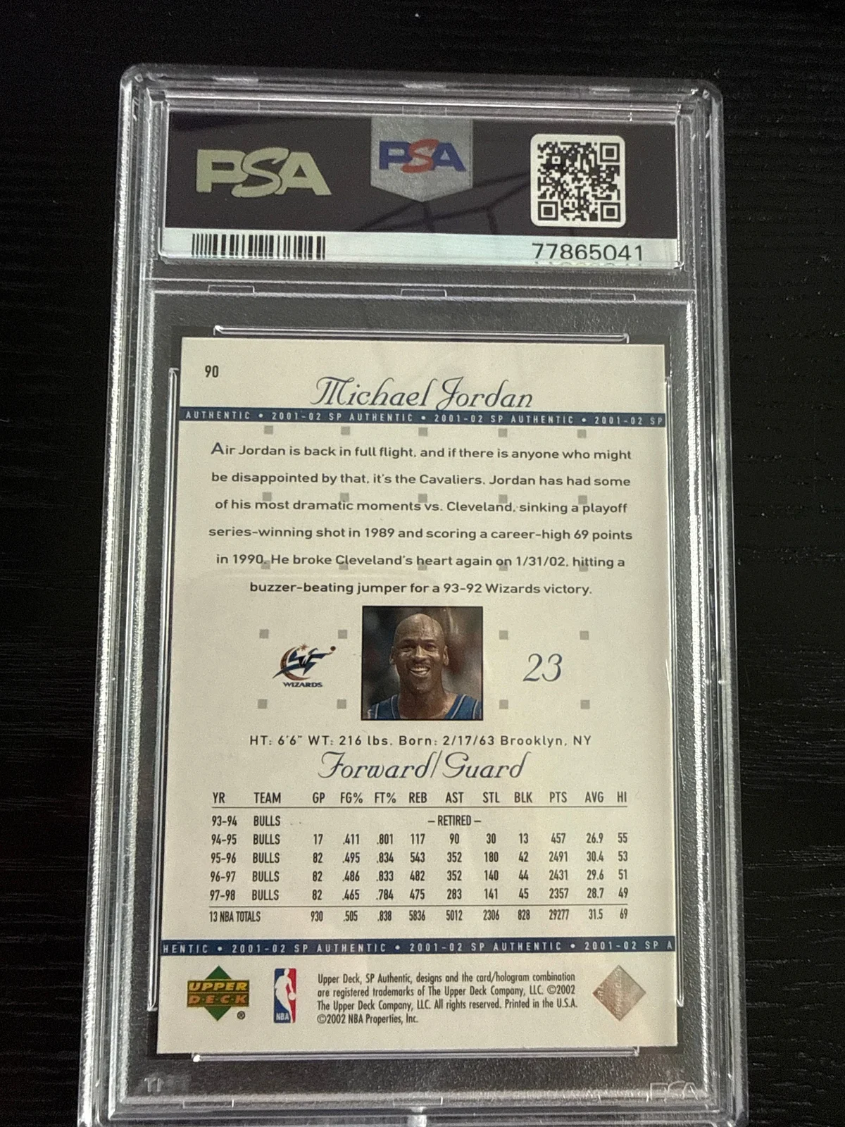 2001 SP authentic Michael Jordan  photo 2