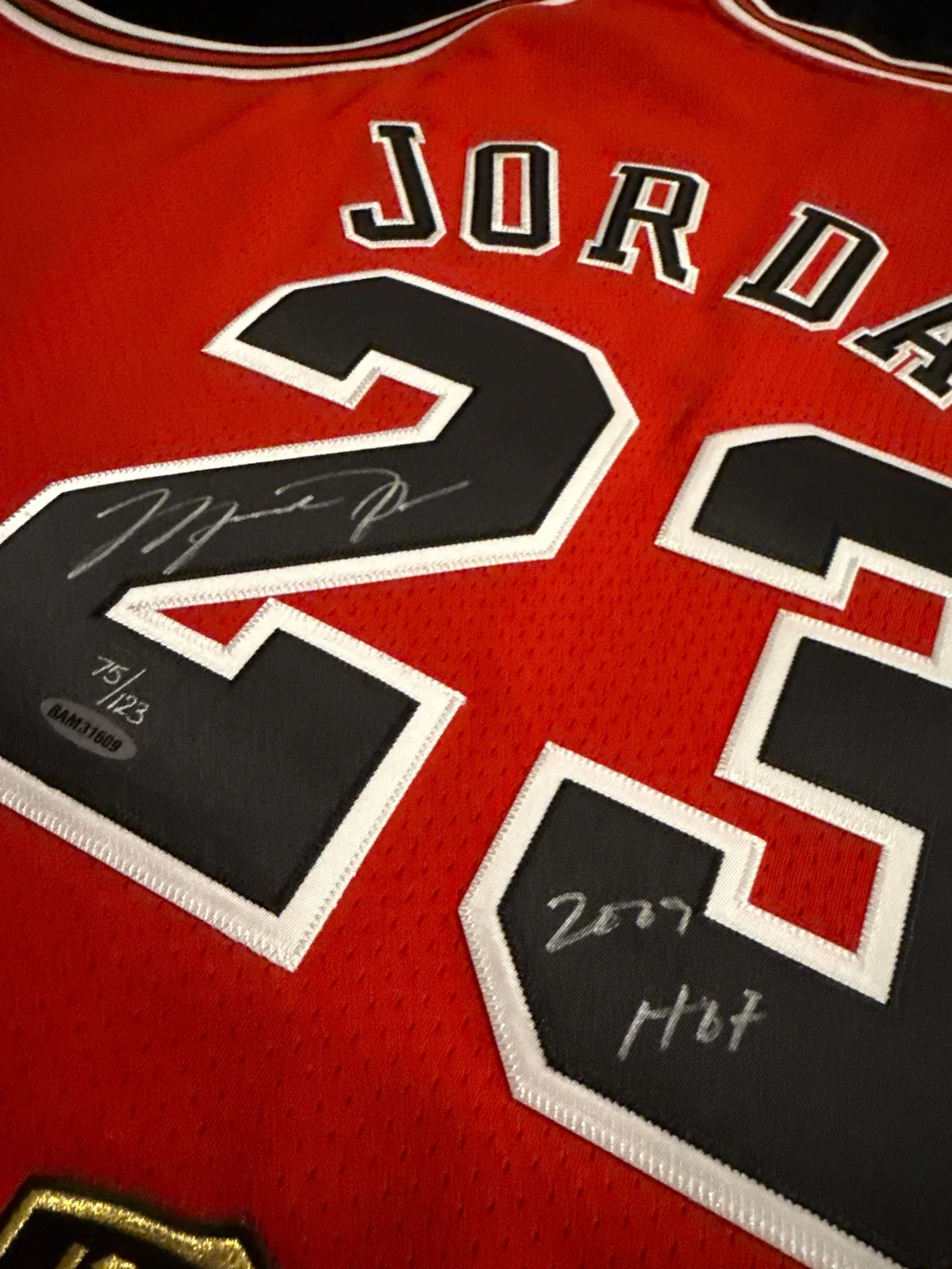 Michael Jordan signed with inscription “HOF” and patch jersey photo 6