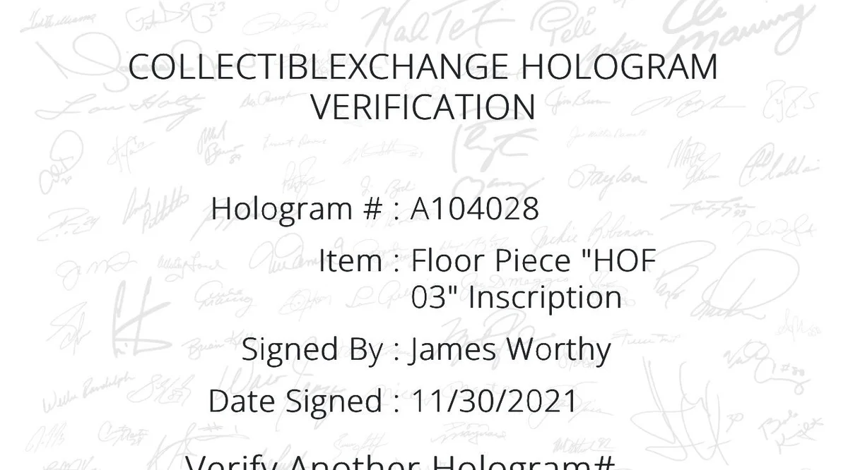 James Worthy Signed Inscribed Great Western Forum Game Used Floor Piece HOF 03
