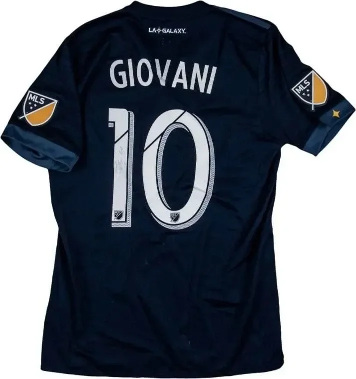 2017-18 Giovani Dos Santos Game-Used, Signed LA Galaxy Blue Jersey – MEARS, JSA Authenticated
