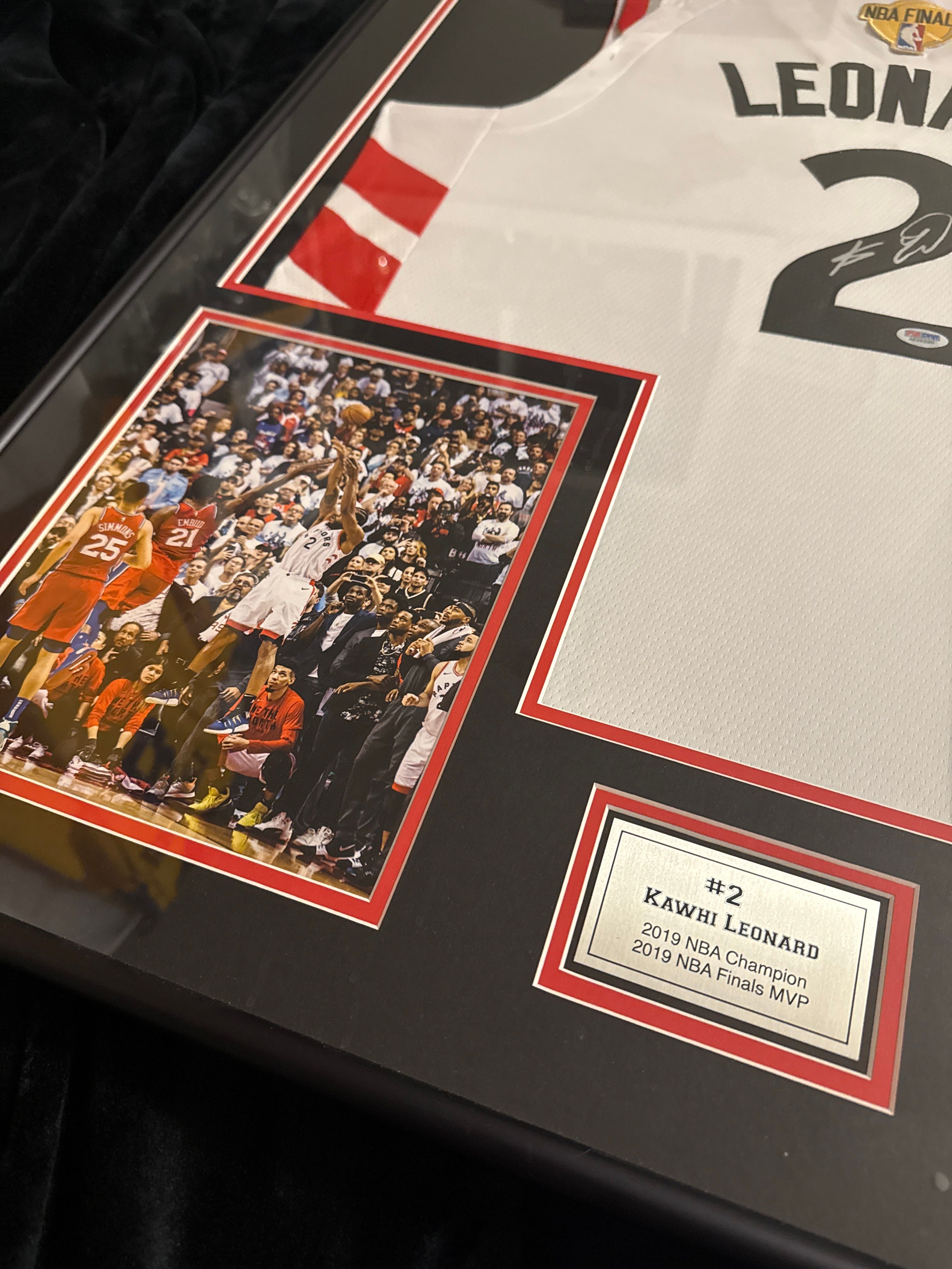 Kawhi Leonard signed custom NBA jersey framed  photo 3