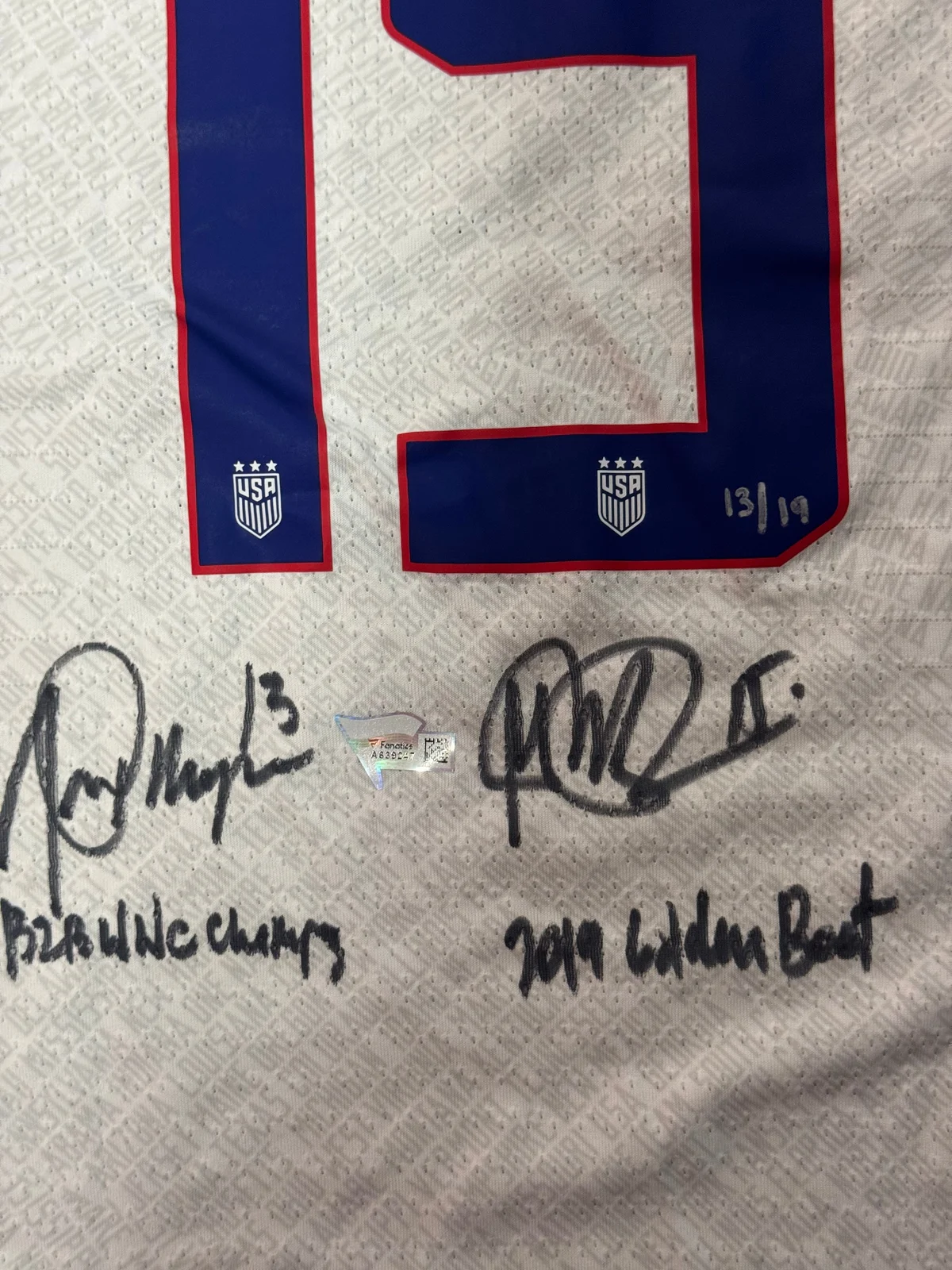 Alex Morgan & Megan Rapinoe Dual-Signed 2019 USA Women's World Cup Jersey – Limited Edition / Fanatics Authenticated