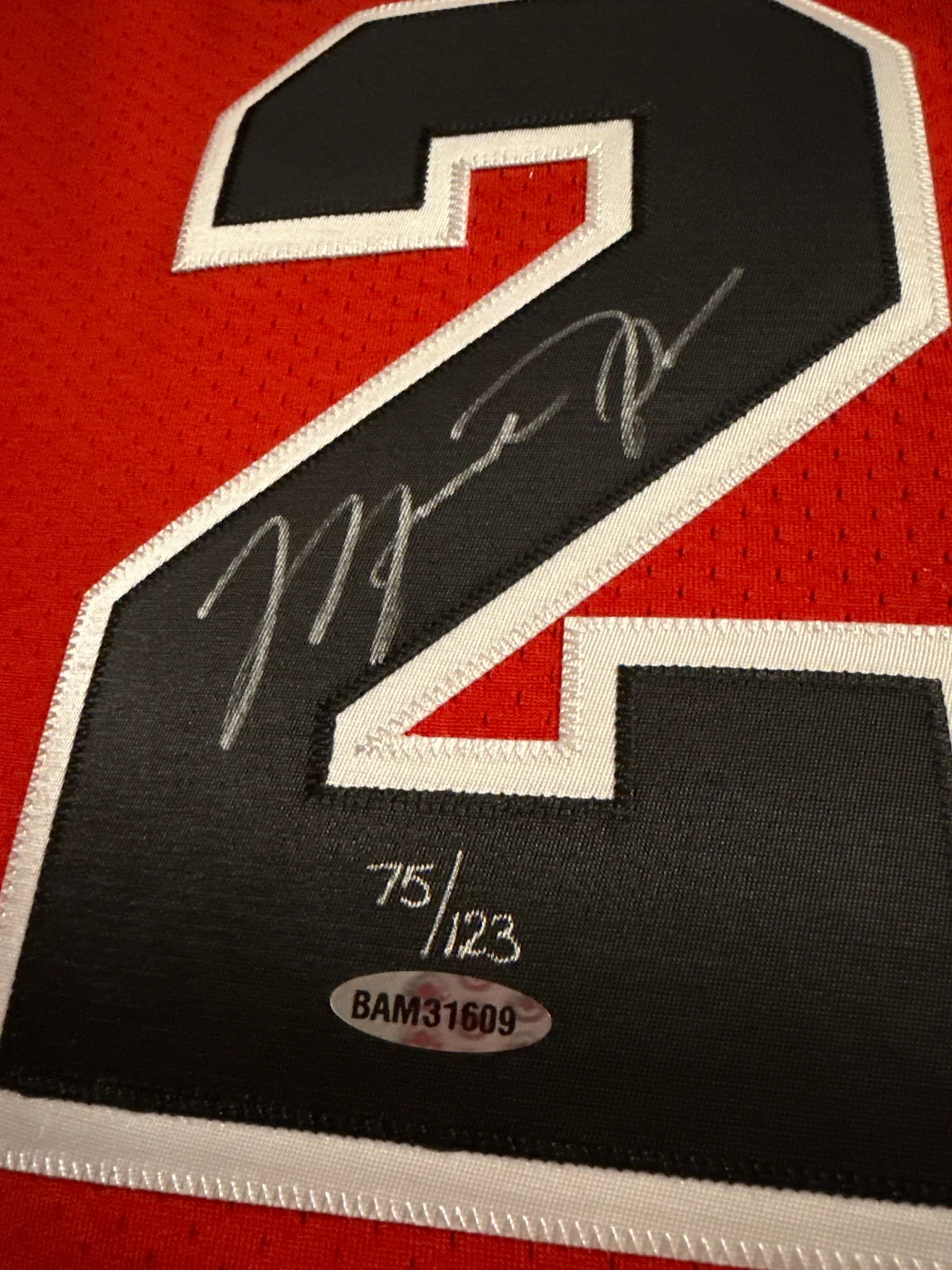 Michael Jordan signed with inscription “HOF” and patch jersey photo 5