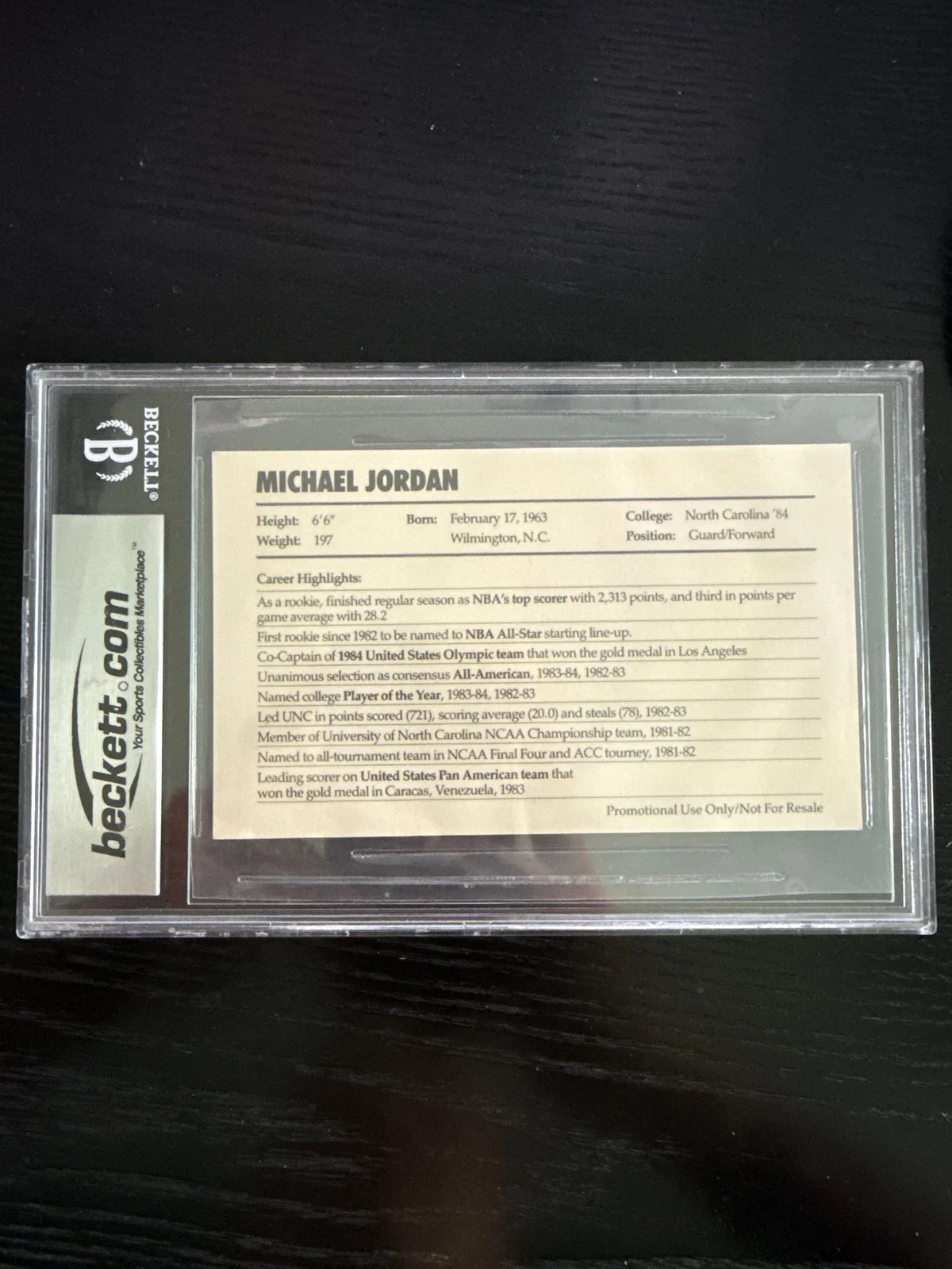 1985 promo Nike promo Michael Jordan Beckett 9 photo 2