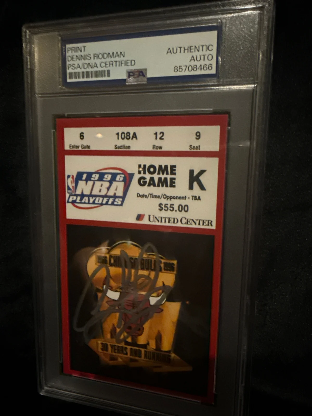 Dennis Rodman signed reprint ticket  photo 3
