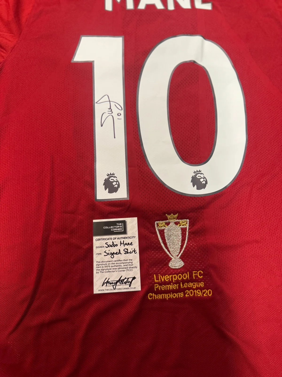 Sadio Mané Signed Liverpool FC 2019/20 Premier League Champions Jersey