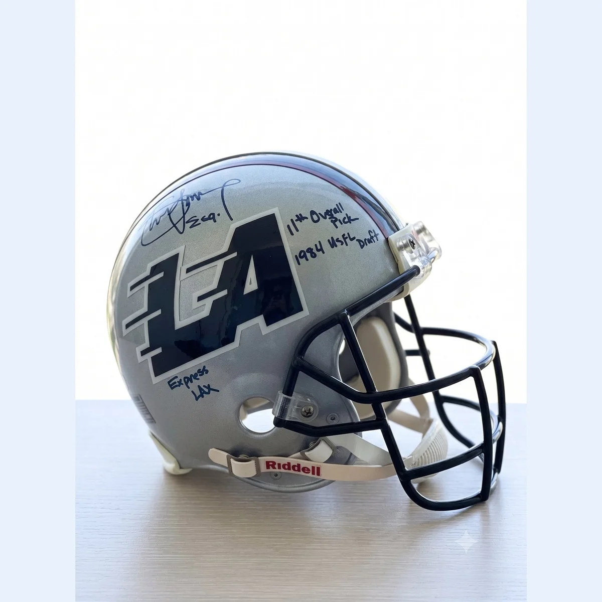 Signed and Inscribed Steve Young USFL LA Express Authentic Helmet with 4 Inscriptions