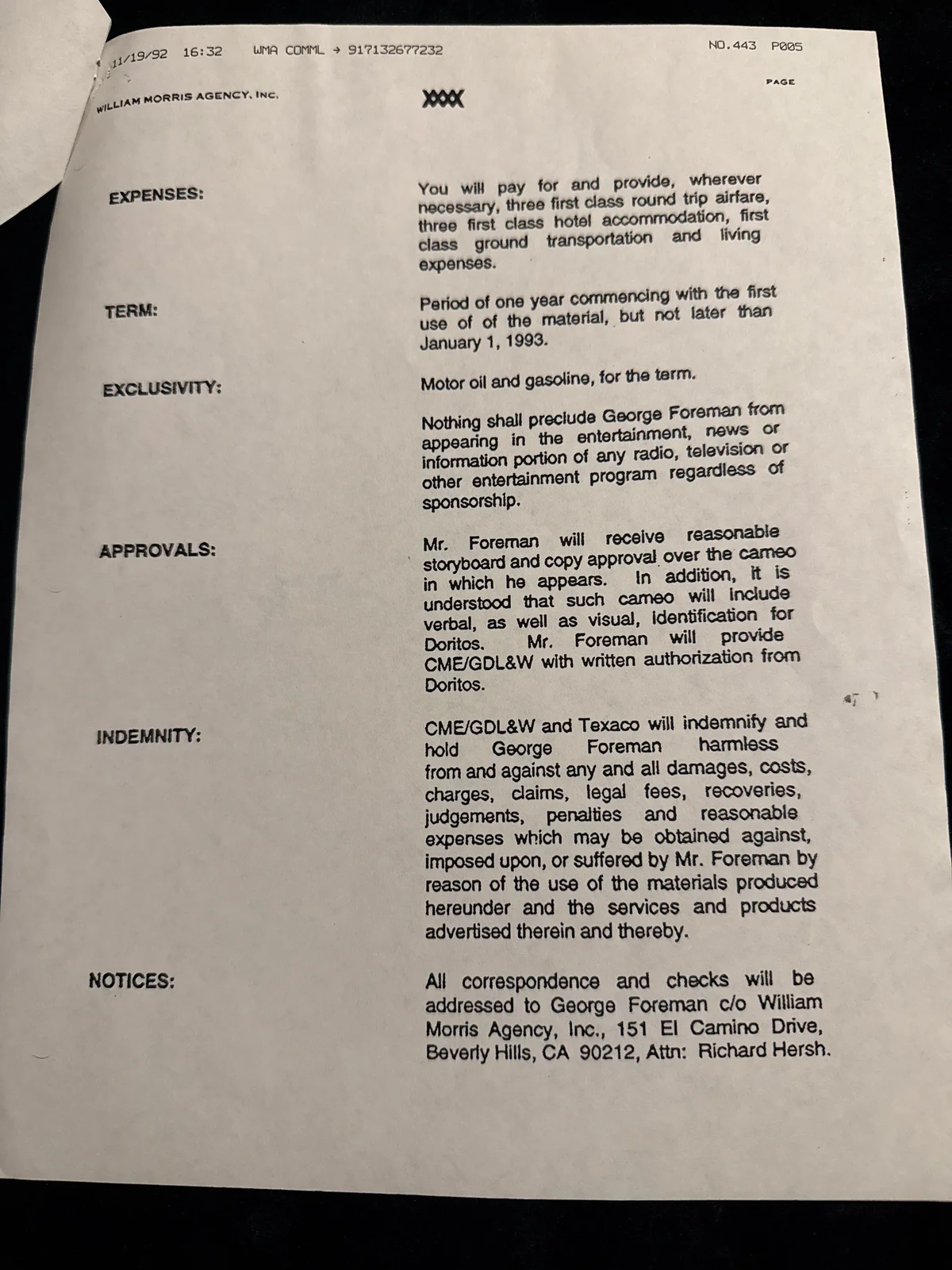 George Forman signed contract with Texaco photo 3