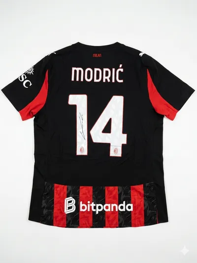 Luka Modrić Match Issue Signed AC Milan Jersey