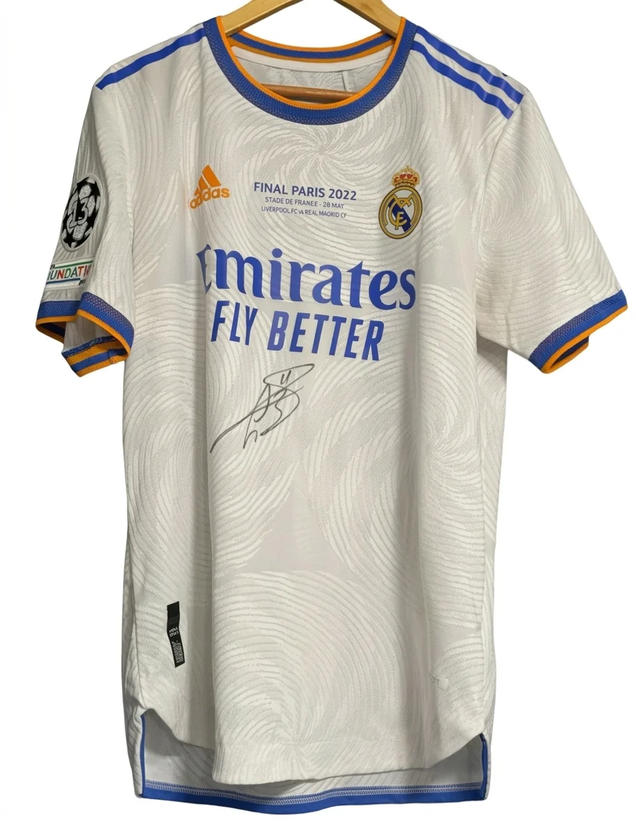 Real Madrid 21/22 Champions League Final Player Issue Jersey Signed by Gareth Bale