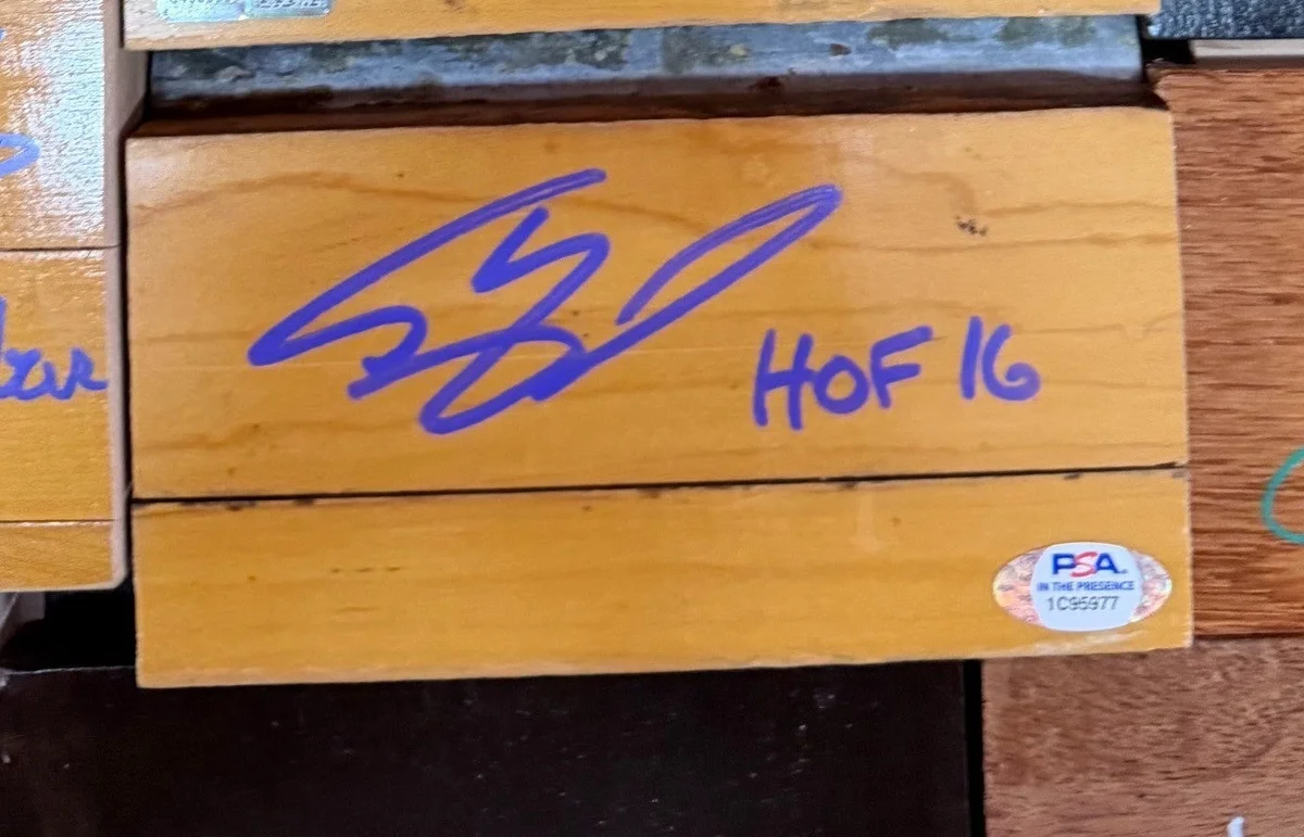 Shaquille O'Neal Signed & Inscribed Great Western Forum Floor Piece