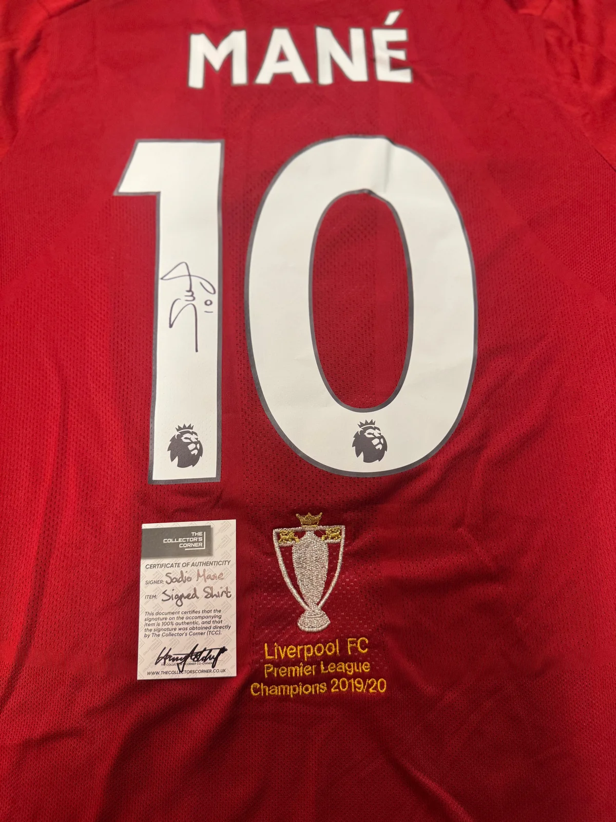 Sadio Mané Signed Liverpool FC 2019/20 Premier League Champions Jersey