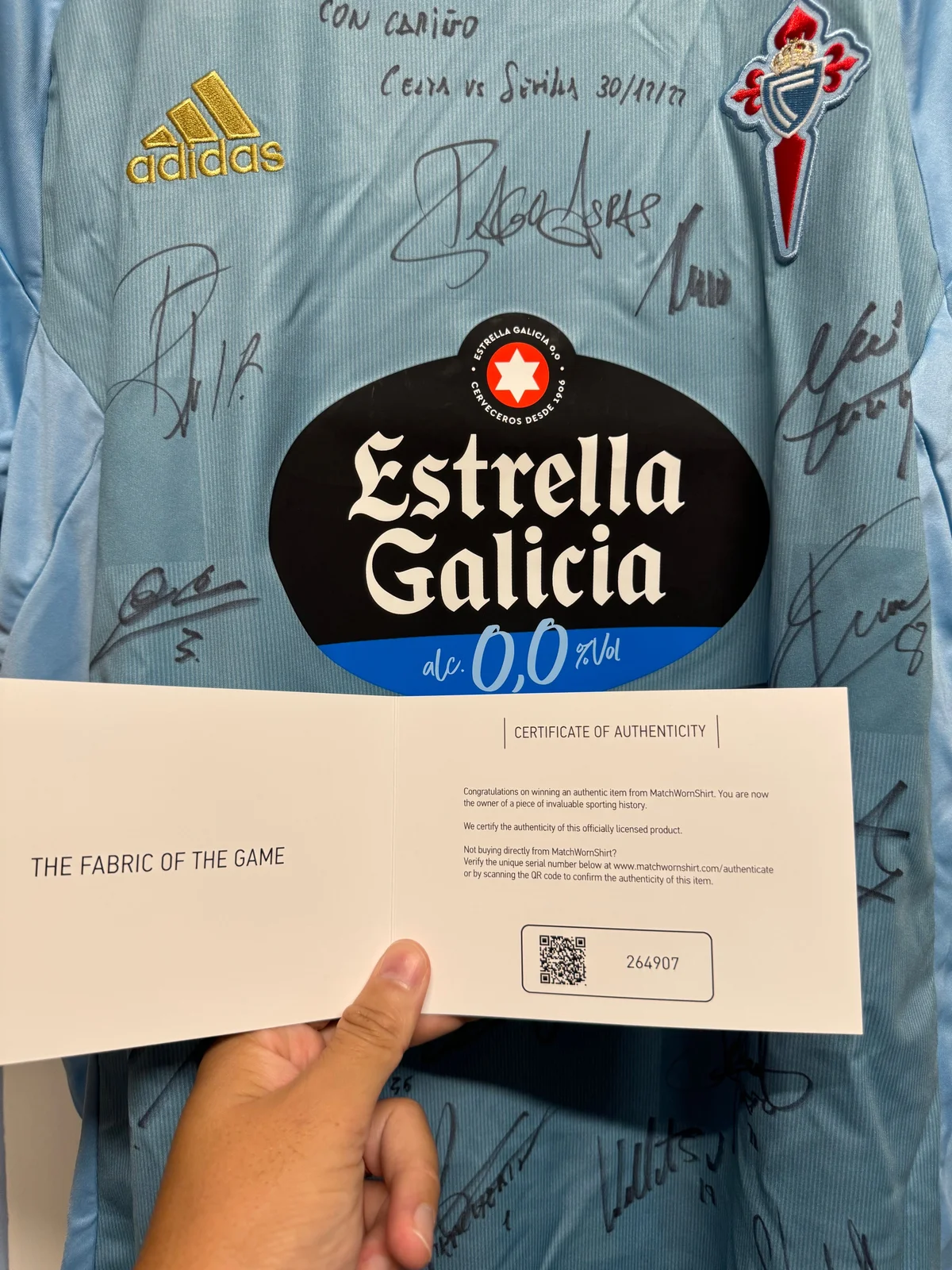 Celta de Vigo Squad Signed Jersey – Celta vs Sevilla (12/30/2022) | MatchWornShirt COA