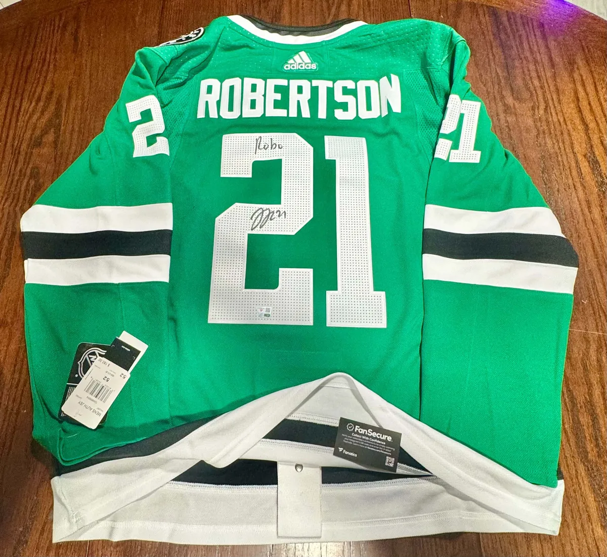 Jason Robertson Inscribed Green Adidas Pro Jersey photo 2