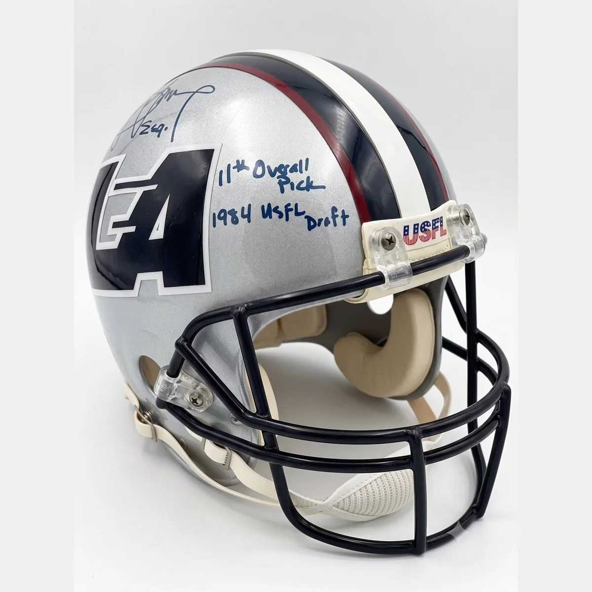 Signed and Inscribed Steve Young USFL LA Express Authentic Helmet with 4 Inscriptions