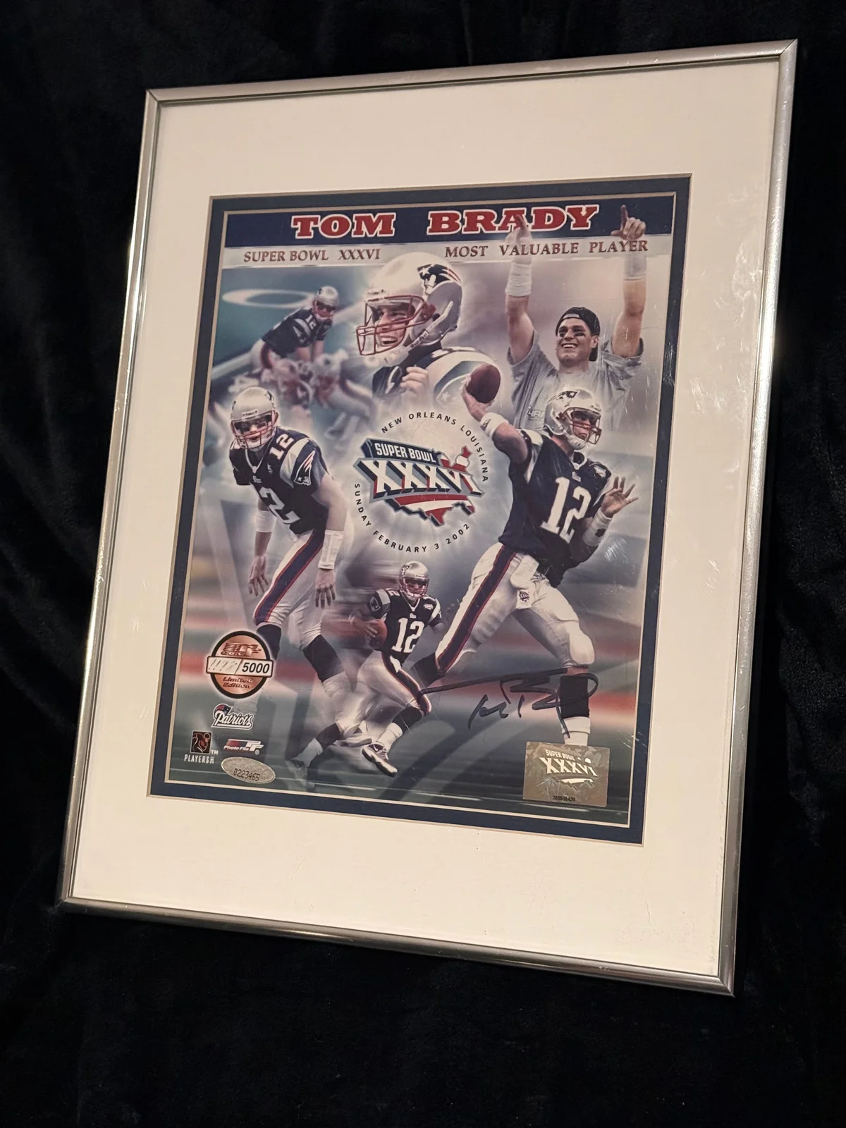 Tom Brady signed Super Bowl MVP 8*10 