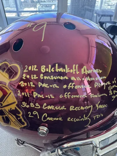 USC Trojans Chrome Helmet Signed & Inscribed by Robert Woods & Marqise Lee