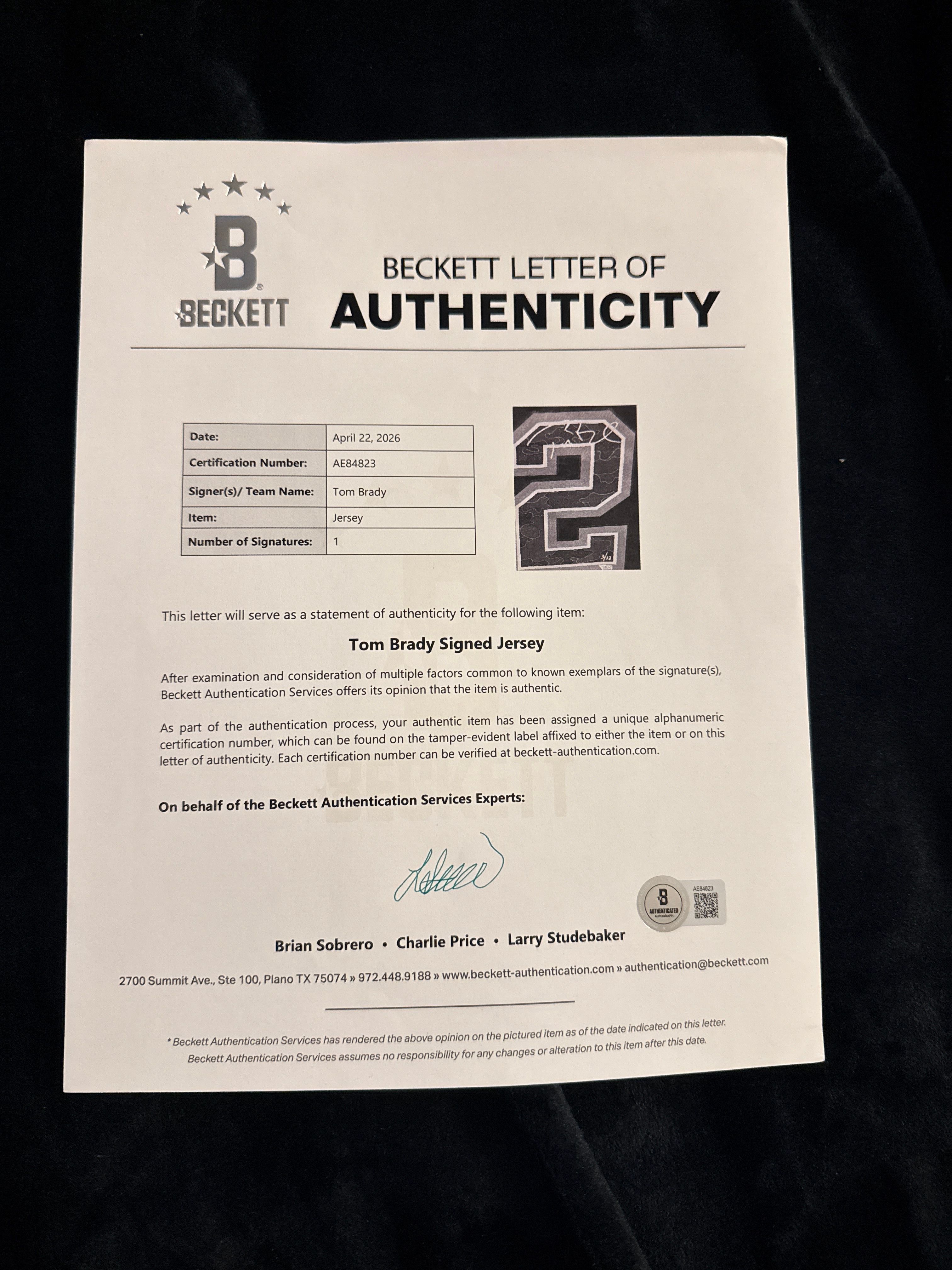 Tom Brady signed blacked out jersey  photo 5