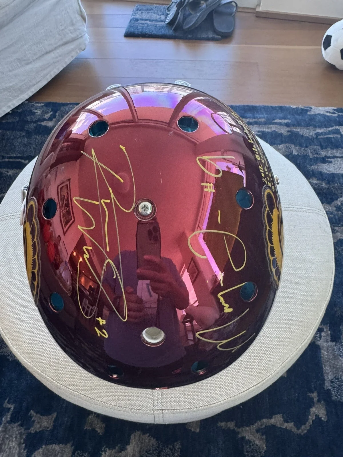 USC Trojans Chrome Helmet Signed & Inscribed by Robert Woods & Marqise Lee